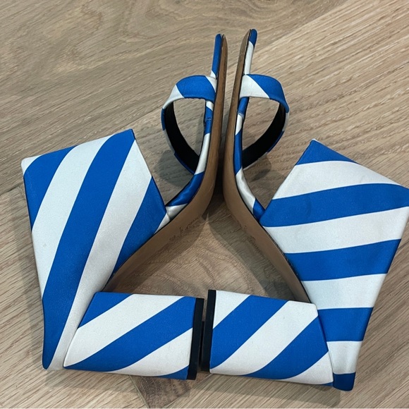 Dries Van Noten Striped mules blue and white, size 7.5 - Picture 5 of 9